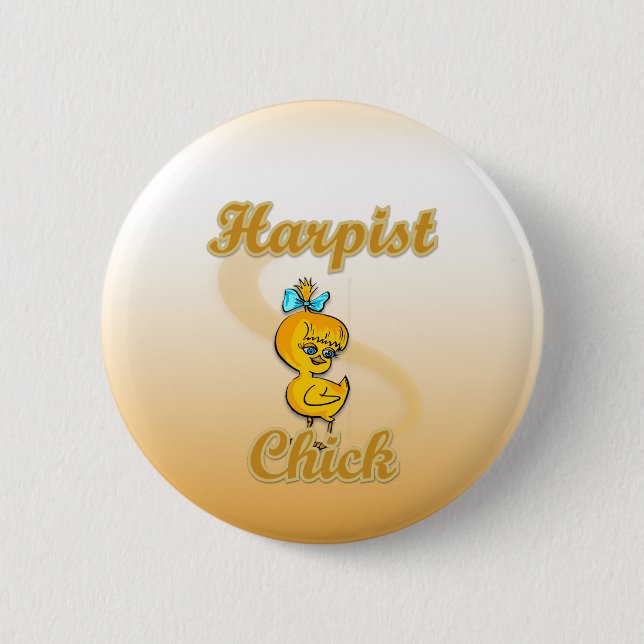 Badge Rond 5 Cm Harpist Chick (Devant)