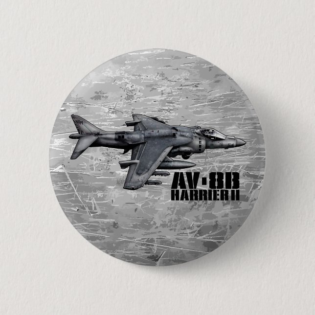Badge Rond 5 Cm Harrier II AV-8B (Devant)