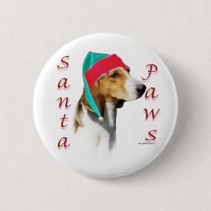 Badge Rond 5 Cm Harrier Père Noël Paws