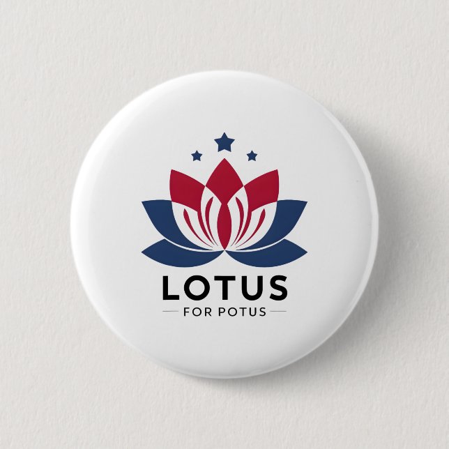 Badge Rond 5 Cm Harris 2024 Lotus Pour Le Président Potus Trend El (Devant)
