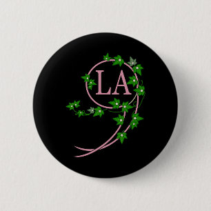 Badge Rond 5 Cm Harris 2024 Président Comma La Ivy Rose Et Vert