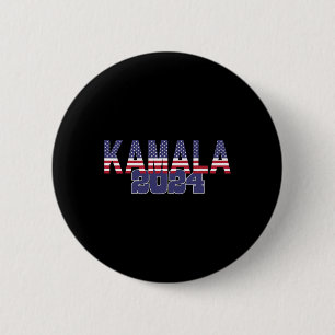 Badge Rond 5 Cm Harris 2024 Président Rouge Blanc Bleu Drapeau Amé