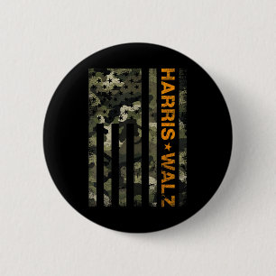 Badge Rond 5 Cm Harris 2024 Président Usa Camouflage Dudes Walz Wa