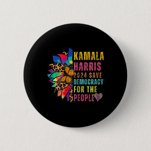 Badge Rond 5 Cm Harris 2024 Sauver La Démocratie Pour Le Peuple Su