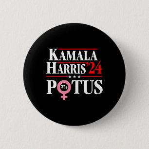 Badge Rond 5 Cm Harris 24 For President 2024 Kamala For Women Girl