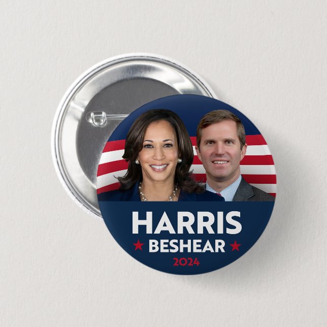 BADGE ROND 5 CM HARRIS BESHEAR 2024 (Devant & derrière)