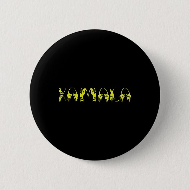 Badge Rond 5 Cm Harris Cat Lettering Positive Funny 15 (Devant)