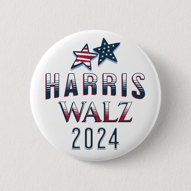 Badge Rond 5 Cm Harris et Walz 2024 (Devant)