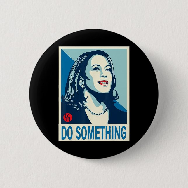 Badge Rond 5 Cm Harris Fait Quelque Chose  (Devant)