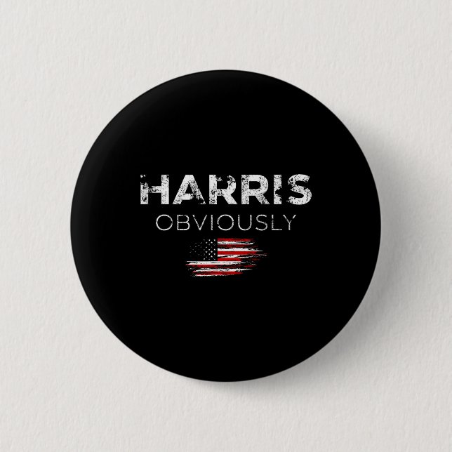 Badge Rond 5 Cm Harris Pour Président 2024 Évidemment (Devant)