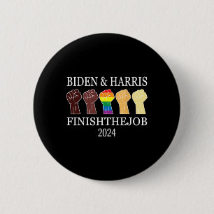 Badge Rond 5 Cm Harris Terminons le drapeau américain du président