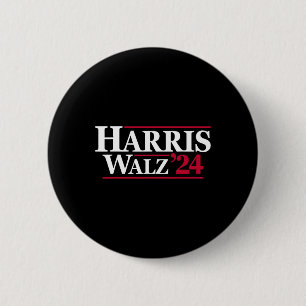 Badge Rond 5 Cm Harris Tim Walz 2024 24 Pour le Président Brat Usa