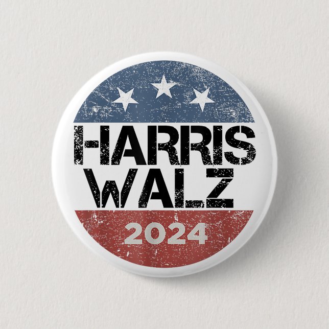 Badge Rond 5 Cm Harris Waltz 2024 Election Kamala Harris Tim Waltz (Devant)