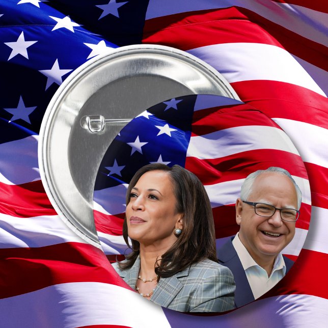Badge Rond 5 Cm Harris Waltz 2024 - Kamala Harris Tim Waltz (Créateur téléchargé)