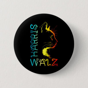 Badge Rond 5 Cm Harris Waltz 2024 Kamala Wheimer Funny Cat Lady Su