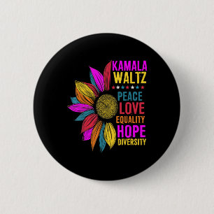 Badge Rond 5 Cm Harris Waltz Peace Love Equality Hope Diversity