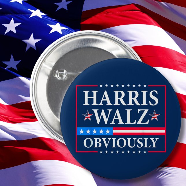 Badge Rond 5 Cm Harris Walz 2024 Évidemment (Créateur téléchargé)