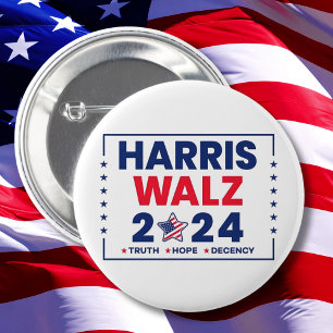 Badge Rond 5 Cm Harris Walz 2024 Harris Walz