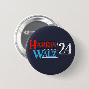 Badge Rond 5 Cm Harris Walz 2024 pour le président