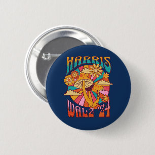 Badge Rond 5 Cm Harris Walz 2024 pour le président