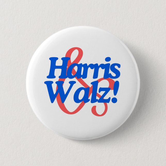 Badge Rond 5 Cm Harris Walz 2024 ticket d'élection présidentielle (Devant)