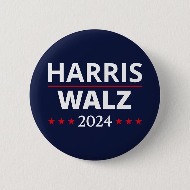 Badge Rond 5 Cm Harris Walz Election 2024 III (Devant)