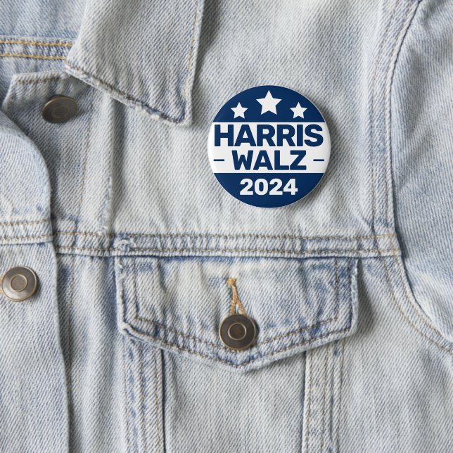 Badge Rond 5 Cm Harris Walz Élection 2024 Kamala Harris Tim Walz (En situation)
