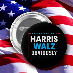 Badge Rond 5 Cm Harris Walz Évidemment