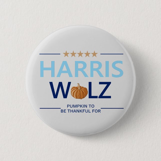Badge Rond 5 Cm Harris Walz Halloween Citrouille à remercier pour (Devant)