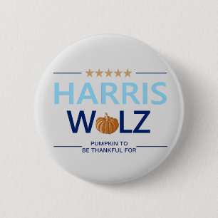 Badge Rond 5 Cm Harris Walz Halloween Citrouille à remercier pour