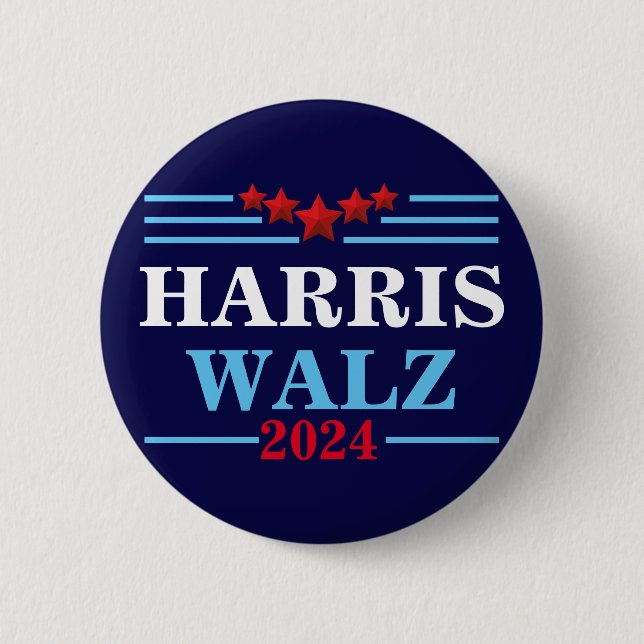 Badge Rond 5 Cm Harris Walz Président 2024 - Tim Walz (Devant)