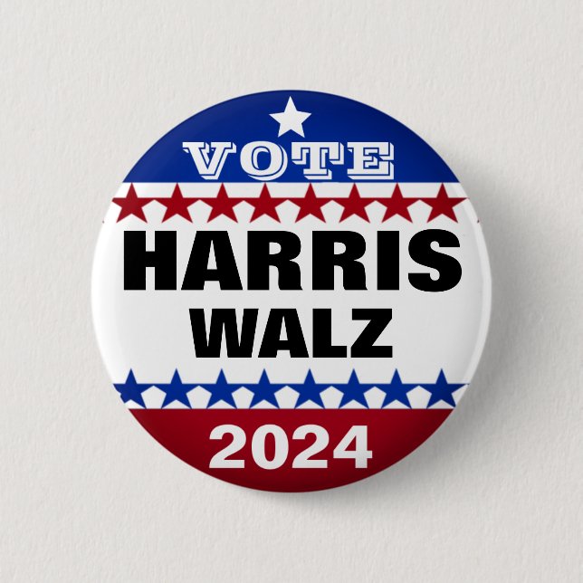 Badge Rond 5 Cm Harris walz vance élection de 2024 (Devant)