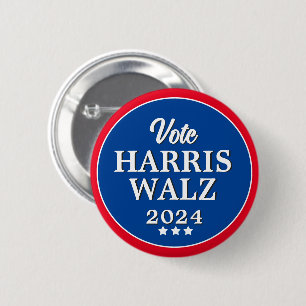 Badge Rond 5 Cm Harris Walz Vote 2024 Democrat Election