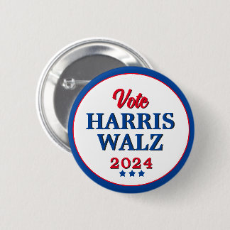 Badge Rond 5 Cm Harris Walz Vote 2024 Democrat Election