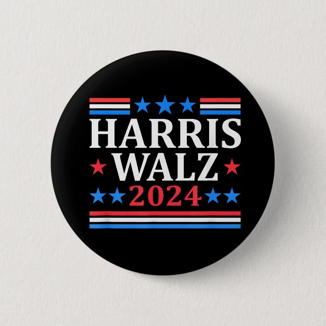 Badge Rond 5 Cm Harris Walz Waltz 2024 (Devant)