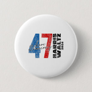 Badge Rond 5 Cm Harris Wheimer 2024 Sauver la démocratie 2024 Élec