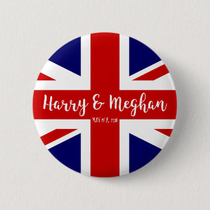 Badge Rond 5 Cm Harry et Meghan  Commémoration royale des Mariage