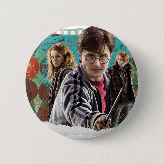 Badge Rond 5 Cm Harry, Hermione et Ron 1 (Devant)