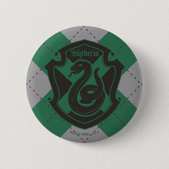 Badge Rond 5 Cm Harry Potter | Blason de la maison Serpentard (Devant)