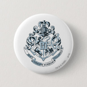 Badge Rond 5 Cm Harry Potter   Blason de Poudlard - Bleu