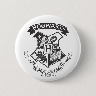 Badge Rond 5 Cm Harry Potter   Cimier de Poudlard rétro