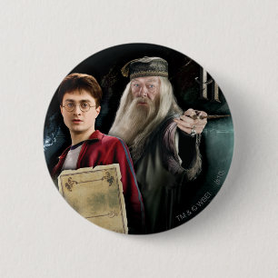 Badge Rond 5 Cm Harry Potter et Dumbledore
