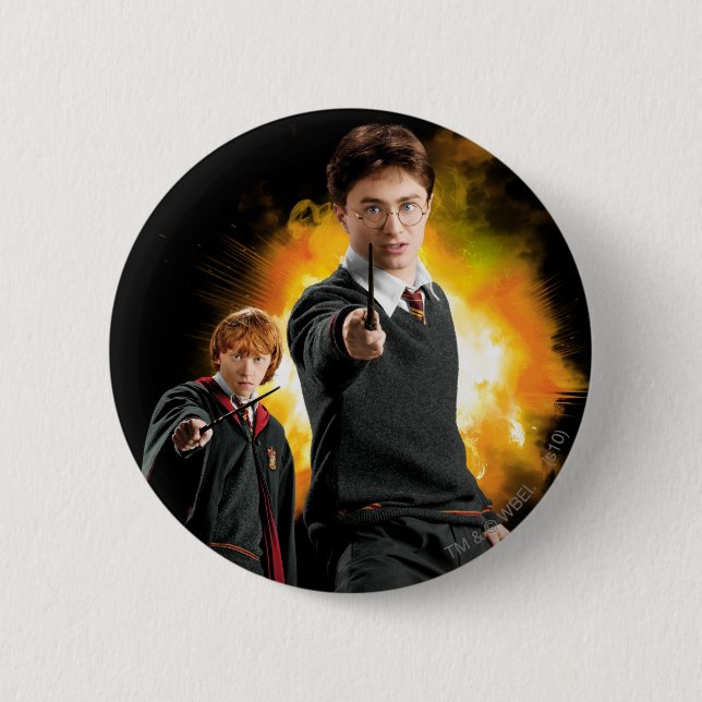 Badge Rond 5 Cm Harry Potter et Ron Weasely (Devant)