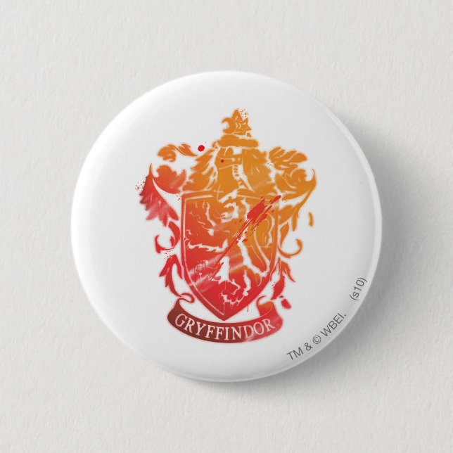 Badge Rond 5 Cm Harry Potter | Gryffindor Crest - Splissé (Devant)