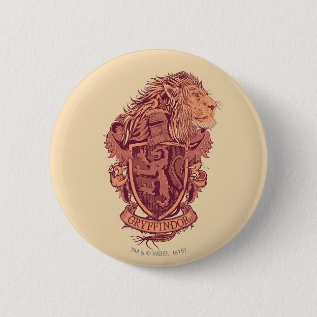 Badge Rond 5 Cm Harry Potter | Gryffindor Lion Crest (Devant)