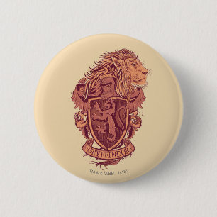 Badge Rond 5 Cm Harry Potter   Gryffindor Lion Crest