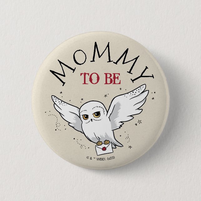 Badge Rond 5 Cm Harry Potter | Hedwig Baby shower Mommy à être (Devant)