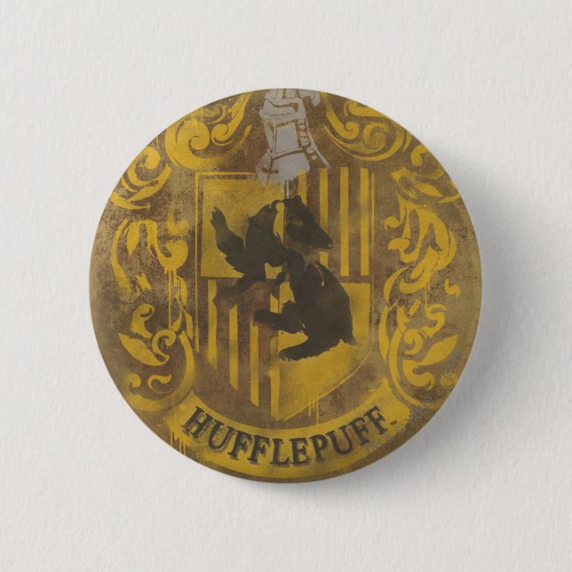 Badge Rond 5 Cm Harry Potter | Hufflepuff Crest Spray Paint (Devant)