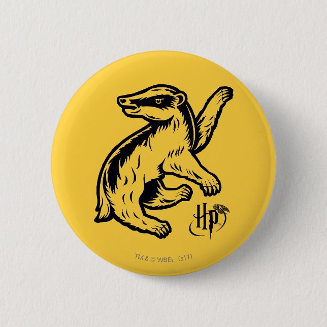 Badge Rond 5 Cm Harry Potter | Icône Badger Hufflepuff (Devant)