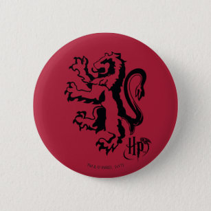 Badge Rond 5 Cm Harry Potter   Icône Lion Gryffindor